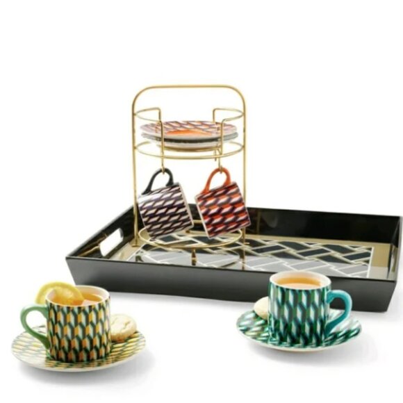 NWT Arrow Geo Mug Drinkware Set with Saucers & Stand -- DVF for Target - Picture 3 of 3